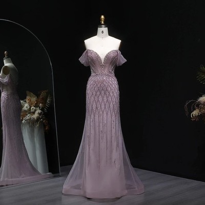 Elegant Rose Pink Mermaid Evening Dress Sleeveless Arabic Prom Dress Customized