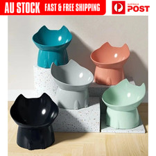 Elevated Cat Bowl Anti-Tip Raised Tilted Pet Feeding Dish Neck Protect