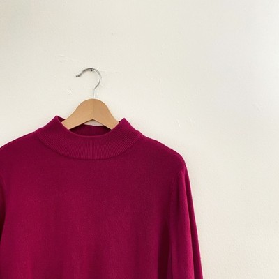 Vintage 90s Magenta Raspberry Color Pullover Sweater Women's M