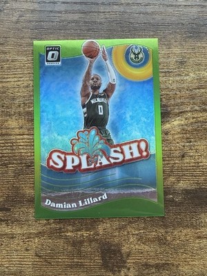 Damian Lillard 2023-24 Panini Donruss Optic - Splash #4 Lime Green Prizm /149
