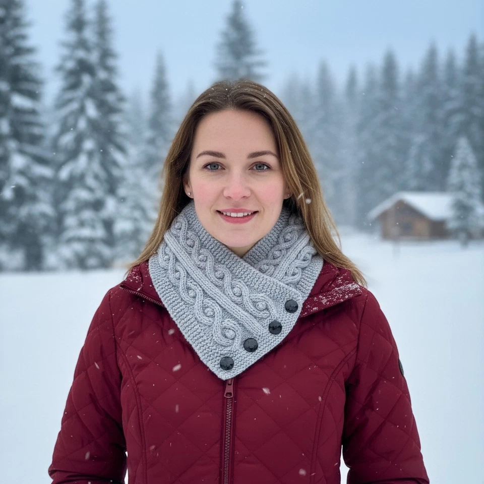 Knitting Pattern for Ladies Neck Warmer, Scarf, Neckwarmer, Aran Yarn, KP558 - Image 4 of 4