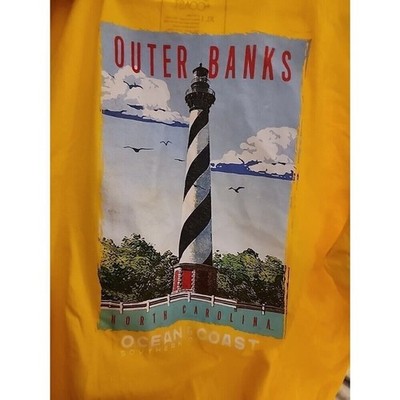 Ocean + Coast Mens Shirt Adult XL Yellow Outer Banks New A106 Excellent Beach