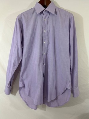 Alfred Dunhill Men's Purple Luxury Cotton Dress Shirt 15 x 32 Made in England