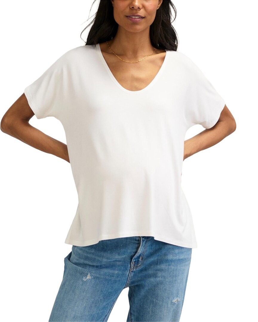 Hatch The Fitted V-Neck T-Shirt Womens White 1 7690₽