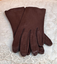 Vtg Gloves Soft Brown Leather Lovely Approx Size Small 6 to 6.5