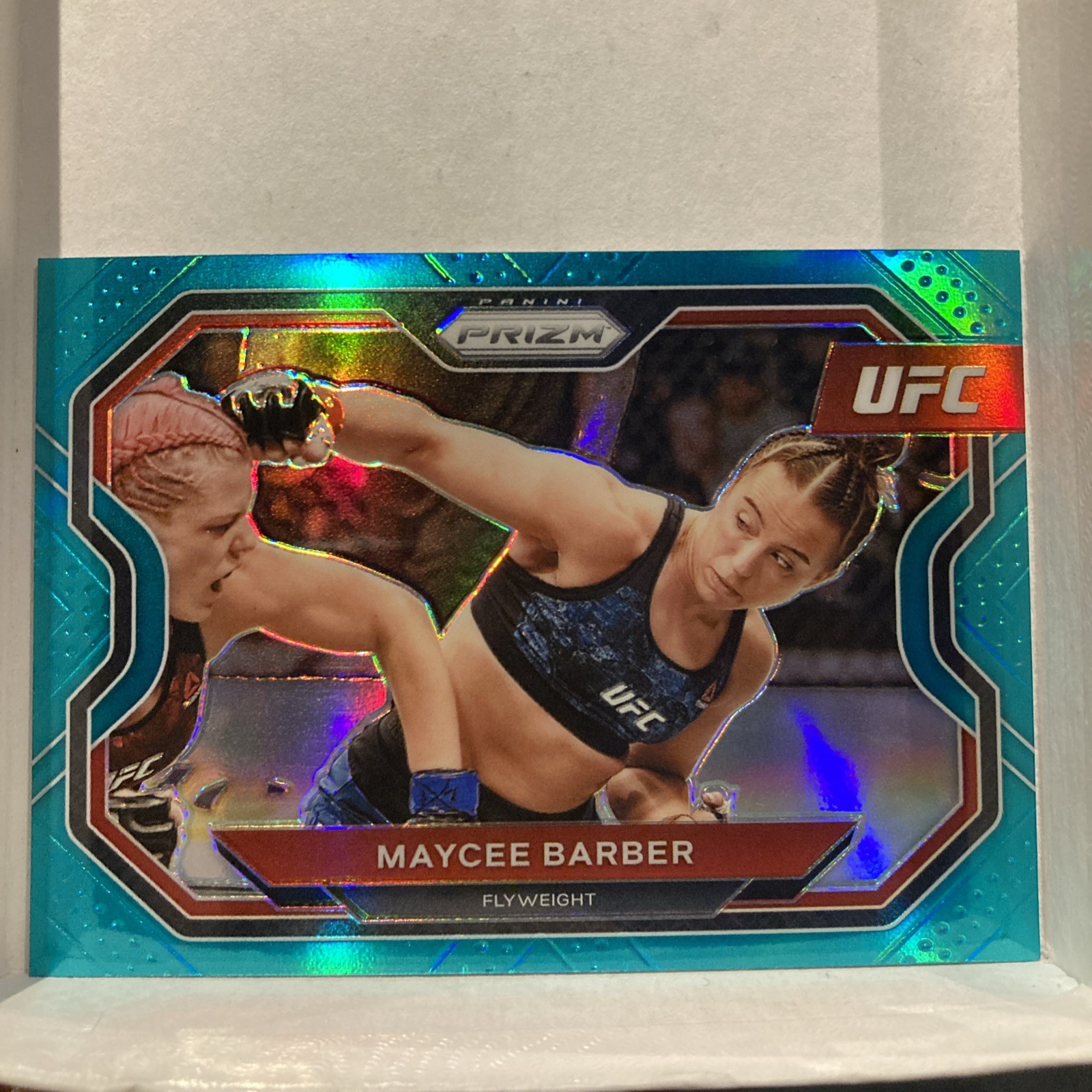 MAYCEE BARBER - Debut 2021 Panini Prizm UFC Teal Refractor /49 SP #163