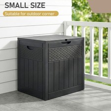 150L Grey Outdoor Plastic Storage Box for Garden Furniture Weatherproof New UK