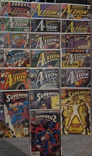 🔥🔥VINTAGE 1987-1994 D.C. SUPERMAN IN ACTION COMICS (19 PC) COMIC BOOK LOT!
