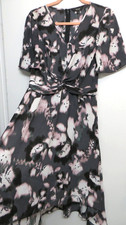 Simply Vera Vera Wang Dress S Small Pink Gray Multicolor Flowy Watercolor Boho