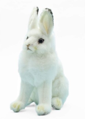 HANSA White Rabbit Plush Toy Realistic Bunny Stuffed Animal 18cm