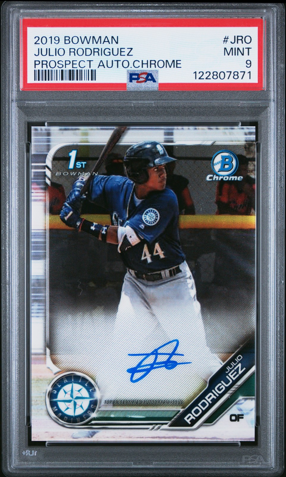 2019 BOWMAN PROSPECT AUTOS CHROME #JRO JULIO RODRIGUEZ PSA 9 AUTO