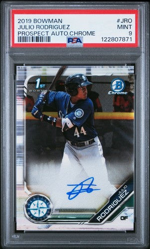 2019 BOWMAN PROSPECT AUTOS CHROME #JRO JULIO RODRIGUEZ PSA 9 AUTO