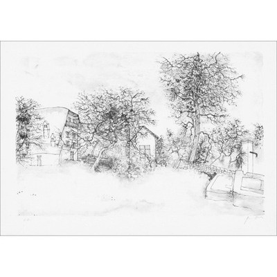 GANTNER Bernard - Original Lithographie über Japan ''Der Brunnen'' 54x76cm