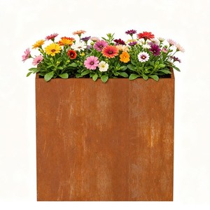 24" x 10" x 24" Corten Steel Planter Metal Planter Box for Outdoor Yard Patios