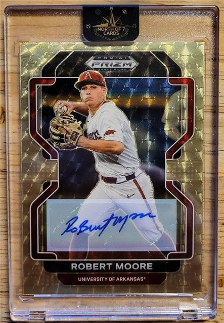 Robert Moore Superfractor  #1/1  Auto 2022 Prism #72 Razorbacks - Phillies - Ali
