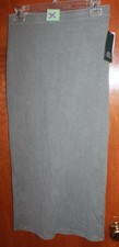 WILD FABLE Ladies' Small MIDI SKIRT gray ribbed; stretch; back slit NWT