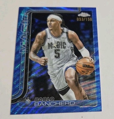 PAOLO BANCHERO 2025-26 Topps Chrome /150 Blue Wave Refractor Color  Match #140 