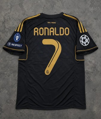 REAL MADRID 2011 2012 RONALDO 7 AWAY BLACK SHIRT (Excellent)
