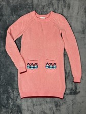 Hanna Andersson Nordic Sweater Dress Size 140 US 10 Fair Isle Pockets Cotton