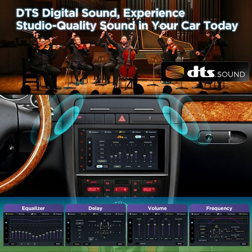 QLED 8" Android 14 Car Stereo 8Core 8+256G GPS Radio DTS DSP For Audi A4 CarPlay - Picture 16 of 19