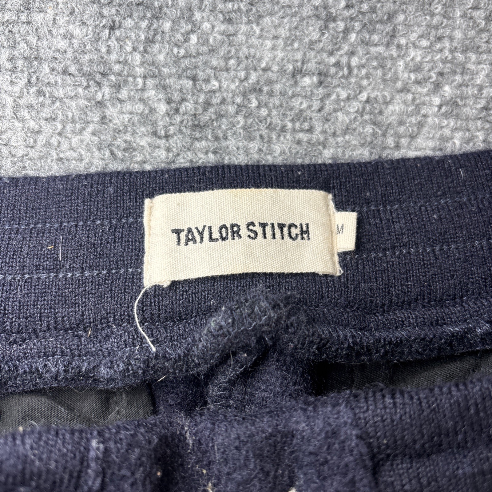 Taylor Stitch Weekend Pant Mens Size Medium Wool Sweatpants Navy Blue Drawstring image 6