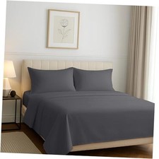 100 Egyptian Cotton King Size Sheets Set - Luxury Egyptian - King Dark Grey