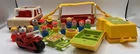 Vtg 1979 Fisher Price 24PC Lot Truck Pop Up Camper Motorcycle Boat People