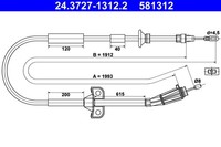 Hinten Ate 24.3727-1312.2 Seilzug, Feststellbremse FüR Volvo
