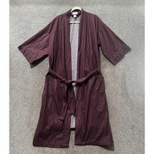VTG Bill Blass Mens Robe One Size Maroon Geometric Paisley Made in USA OSFA