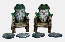 Fairy Garden Accessories 2 Frog Chairs and 4 Stepping Stones Steppingstones