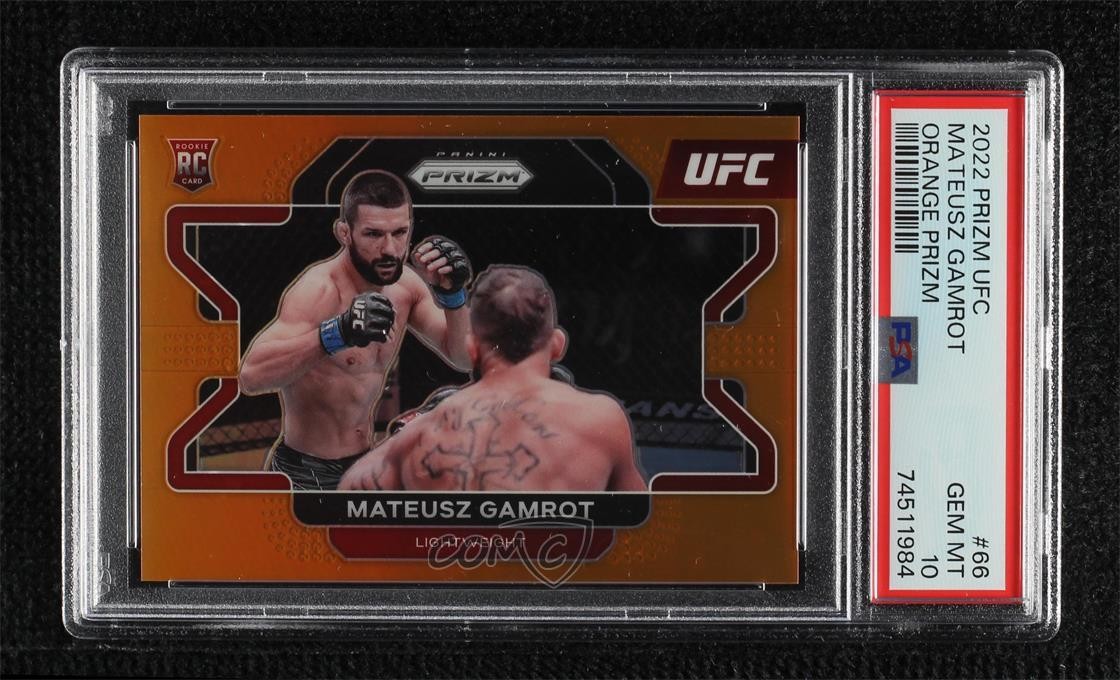 2022 Panini Prizm UFC Orange 55/99 Mateusz Gamrot PSA 10 GEM MT Rookie RC 0zz3
