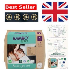 Ultra-Comfort Eco Nappies for Newborns, Size 1, 22 Pack - Skin-Safe Assurance 0.55 per nappy