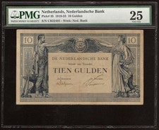 NETHERLANDS  10 Gulden  1921  P:35  VF (25 PMG)