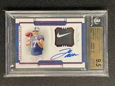 2018 JOSH ALLEN NATIONAL TREASURES 1/1 ROOKIE GLOVES SIGNATURES LOGO - BGS 9.5
