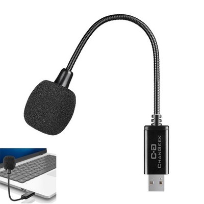 Mini USB Microphone Laptop Desktop Gooseneck Sound Card Condenser PC Mac