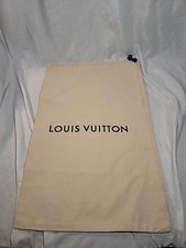 Louis Vuitton Dust Bag Drawstring 18x 11.5 Inch Tan Beige Cotton Used