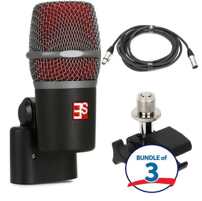 sE Electronics V Beat Supercardioid Dynamic Drum Microphone and Clamp 3-Pack