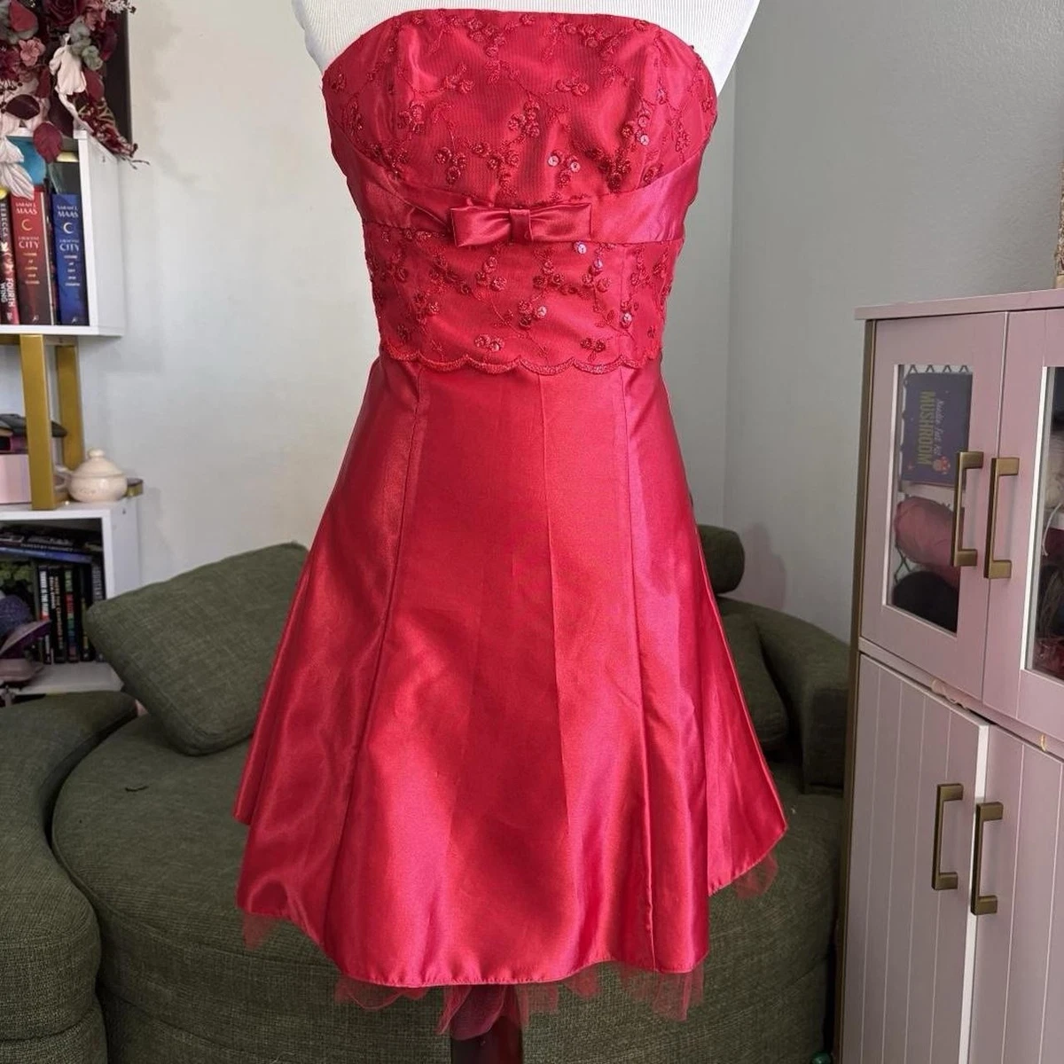 retrofete pink sequin dress Retrofete Heather Strapless Sequined Mini Dress Pink Multi Size 2 NEW   Celebrity Owned
