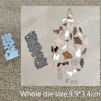 Forest Animals Rabbit Squirrel Bird Collection Metal Cutting Dies Card Craft