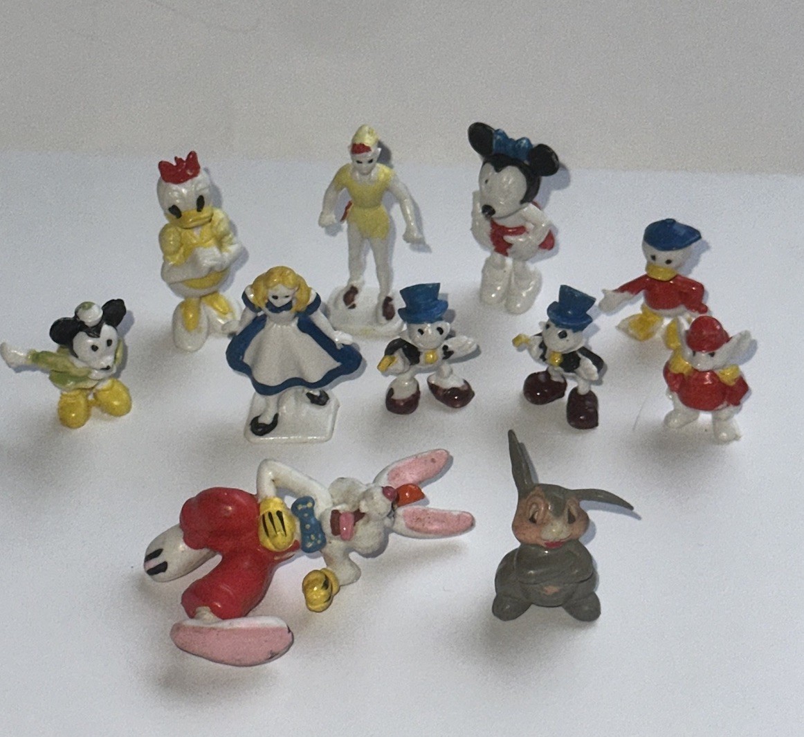 Vintage Disneykins Marx Thumper Peter Pan Minnie Roger Rabbit Mickey Lot of 11