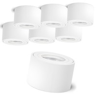 6X Aufbauleuchte SMOL-W Weiß IP44 Mit Modul Led 2W Warmweiß 230V Deckenlampe