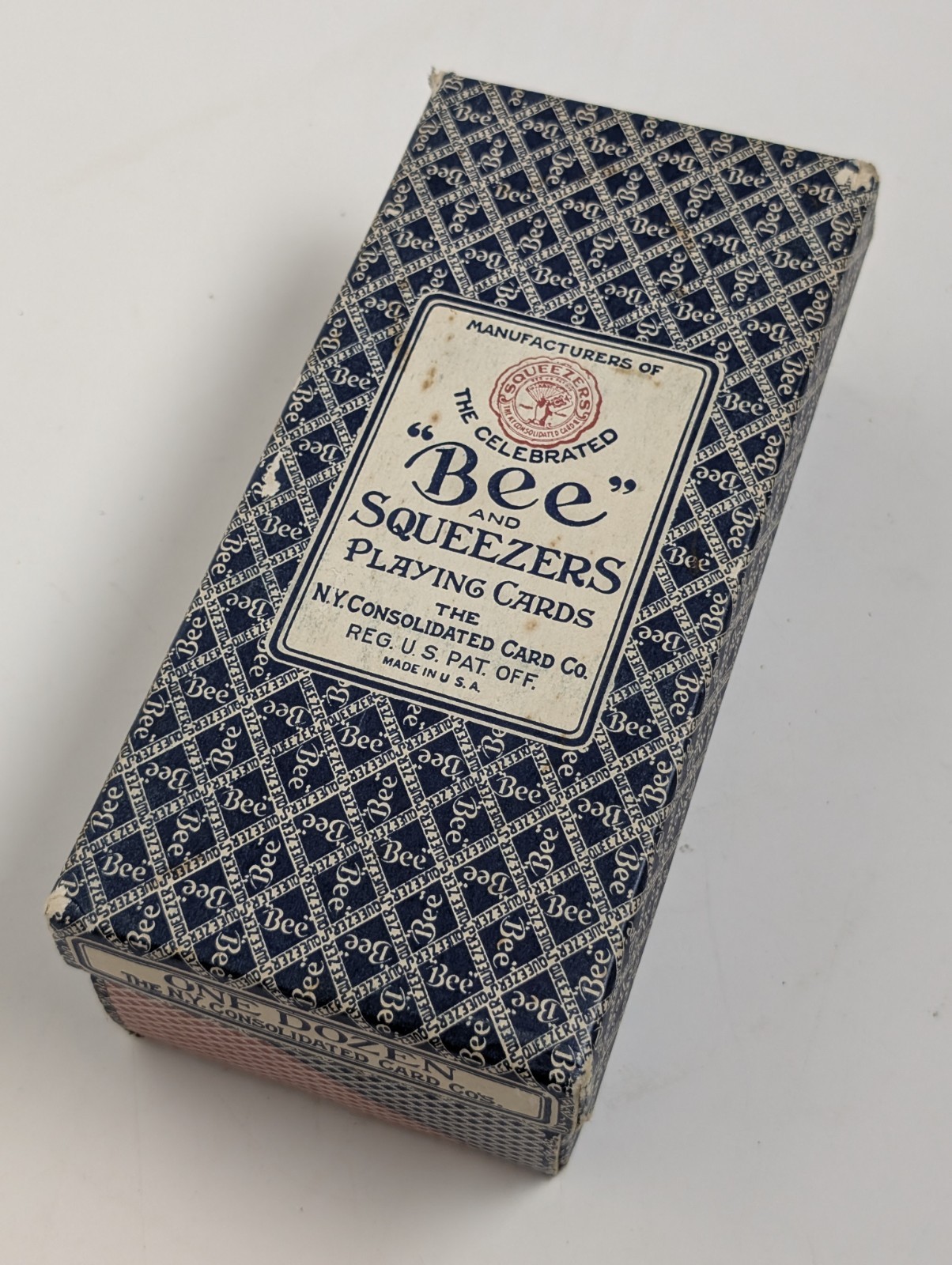 Vintage Bee No. 92 Club Special Playing Cards One Dozen Brick Box NY...