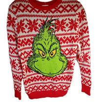 Grinch Christmas Fair Isle Sweater L 10/12 Unisex Child New with Tags