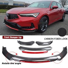 Car Carbon Fiber Style Red Front Bumper Lip Spoiler Splitters For Acura Integra