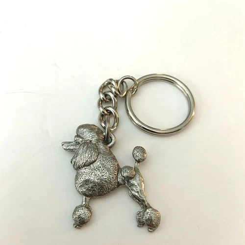 Poodle PEWTER Dog 3D Keychain Key Chain Ring Fob GG Harris