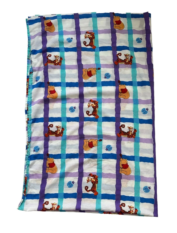 Disney Winnie The Pooh Tigger Blanco Azul Púrpura Rayas Hoja Plana De Colección Hecha en EE. UU. Foto 2 de 4