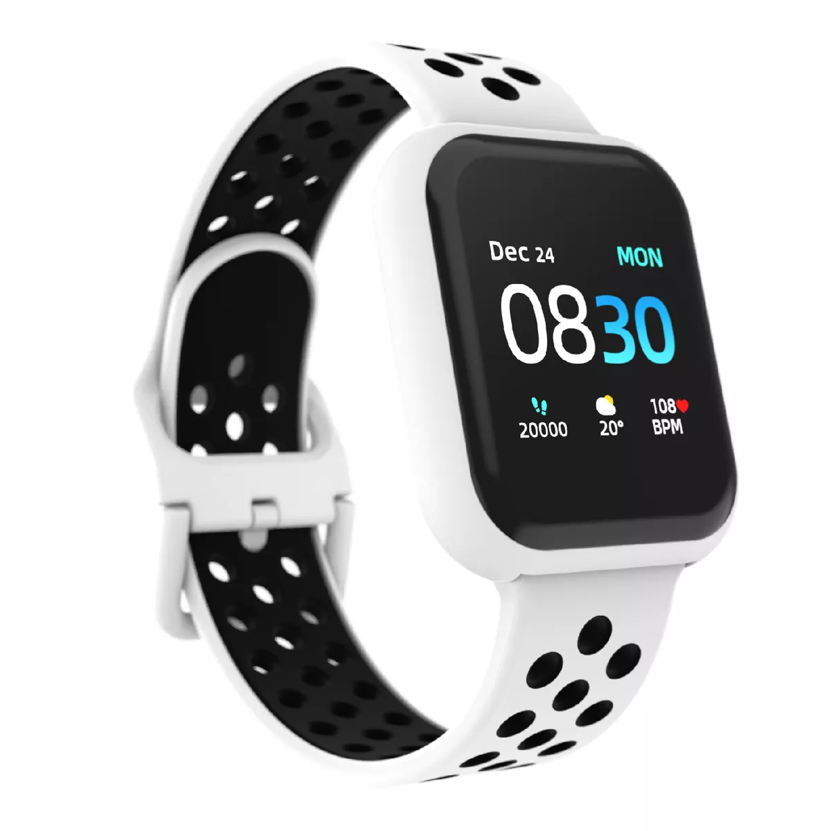 iTouch Air 3 Smartwatch Silver Case with White Perforated Strap