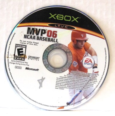 Xbox MVP NCAA Baseball 2006 (Microsoft, Xbox, 2006) Disc Only READ 