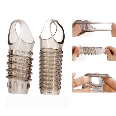 Männlicher Hodensack Hoden Squeeze Ring Cage Soft Stretcher Enhancer Delay Ball.