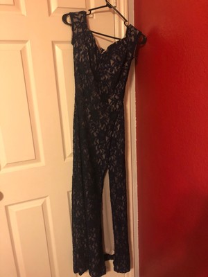 sequin hearts navy blue dress